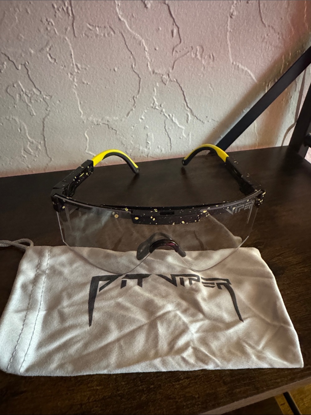 Pit Viper Transitional Lens Sunglasses Black Frame with Yellow Accents